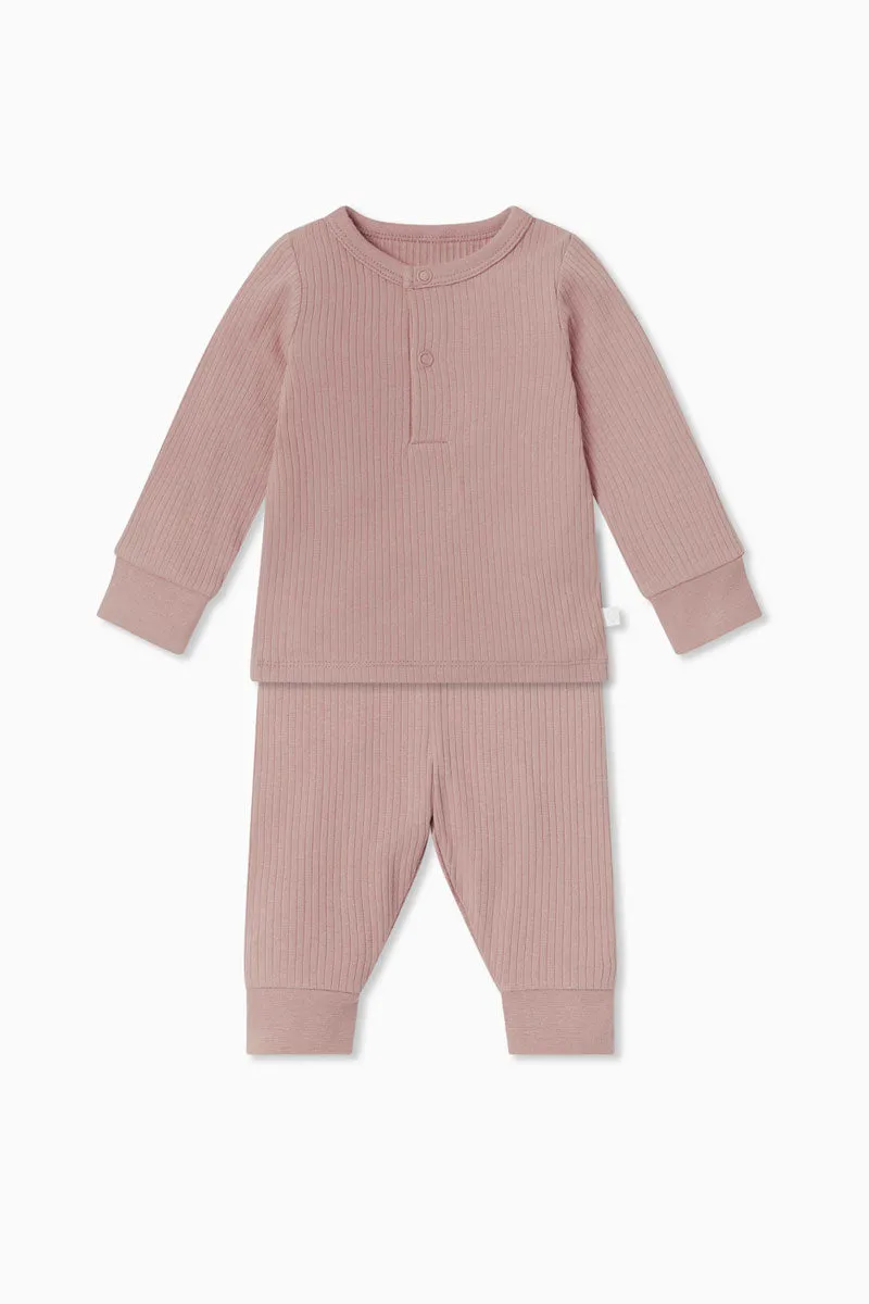 Ribbed Pajama Set - Rose