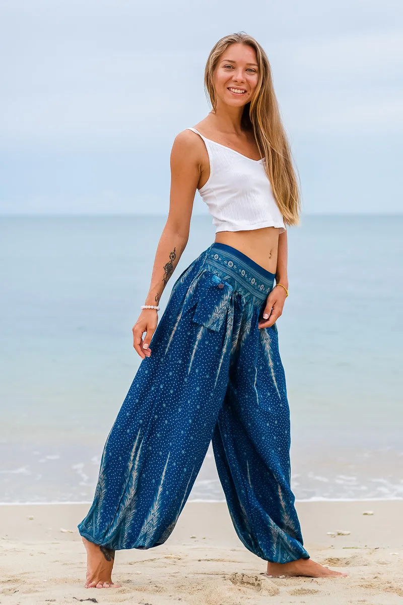 Royal Blue Feather Pants