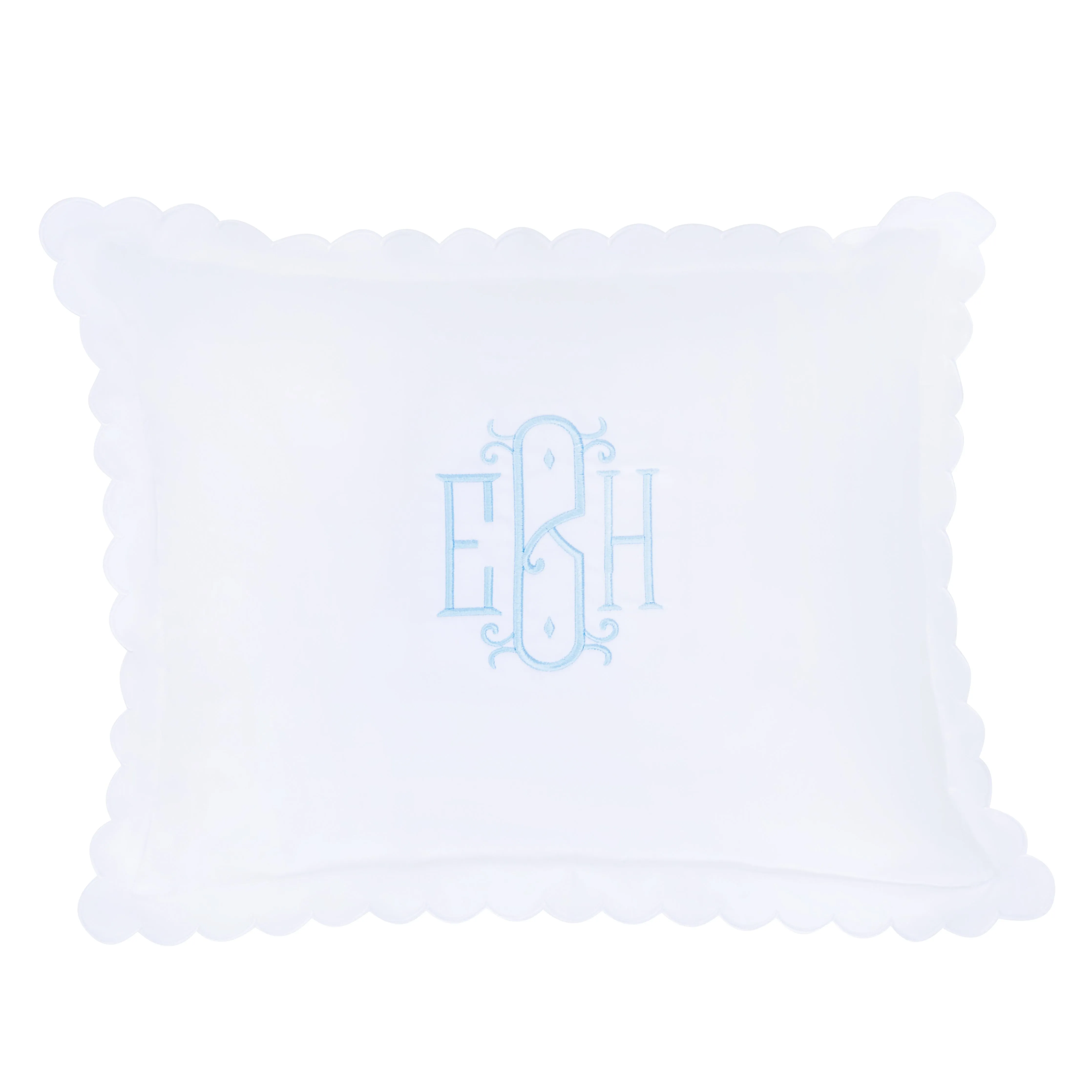 Scallop Baby Pillowcase - White