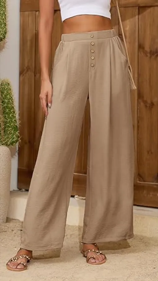 Stacy Wide Leg Pants | Khaki