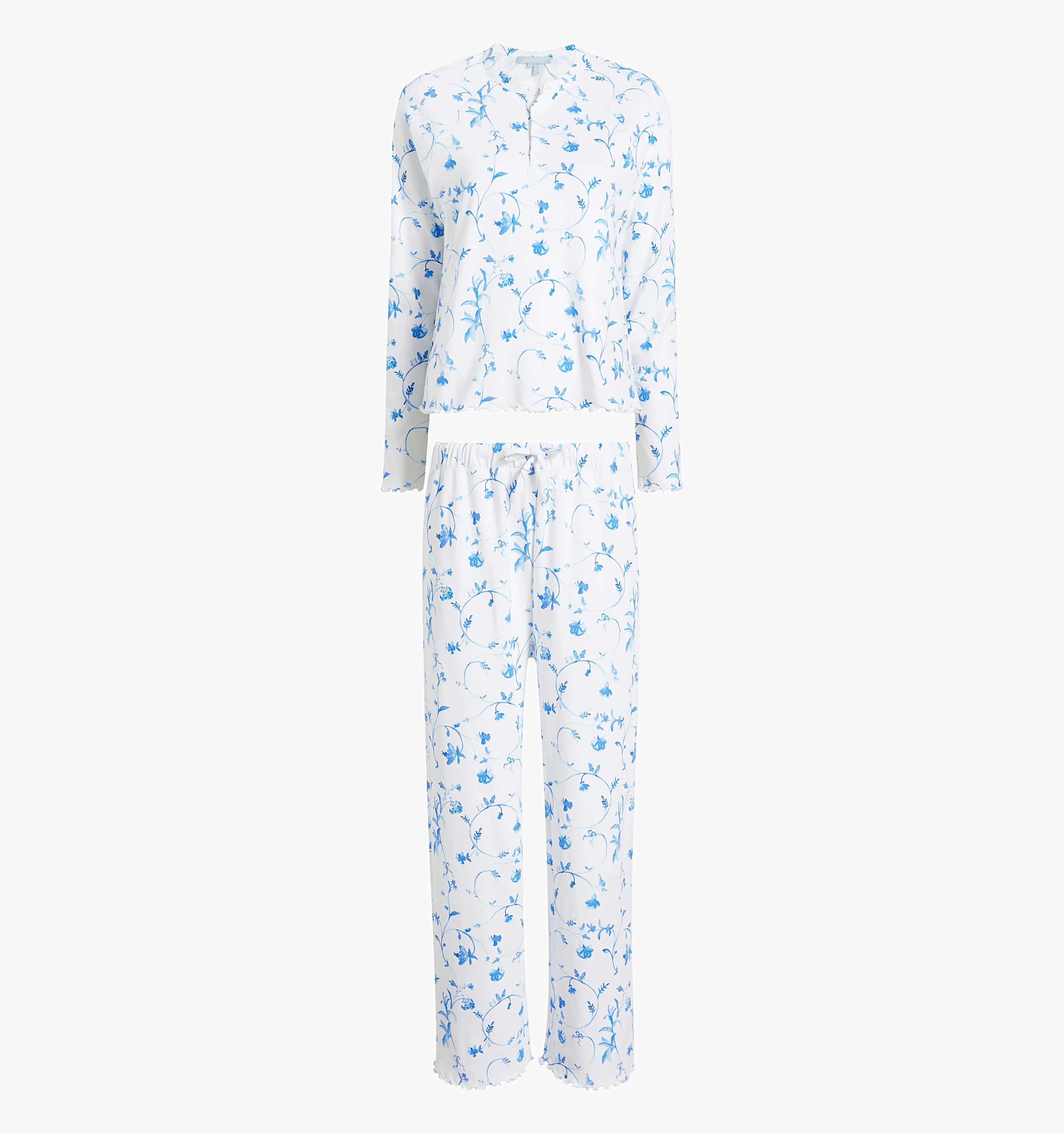 The Olivia Pajama Set - Blue Botanical