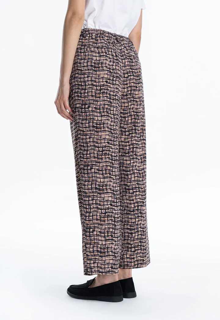 Tile Printed Straight Leg Trouser