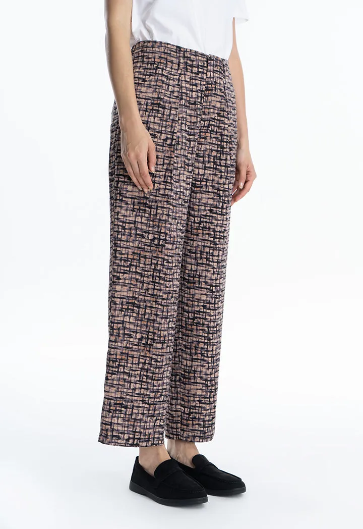 Tile Printed Straight Leg Trouser