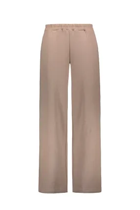 TUNDRA woolen wide college pants in taupe