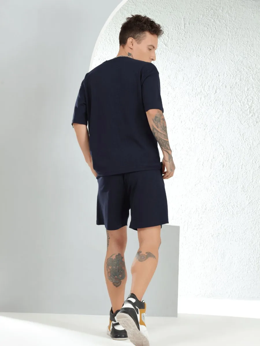 Waffle Oversized Navy Co-ords