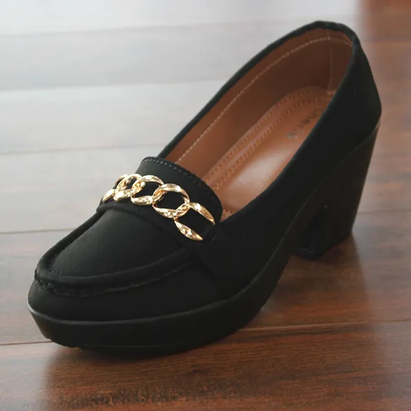 Wedges Heel Black Pumps for women