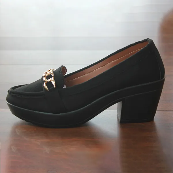 Wedges Heel Black Pumps for women