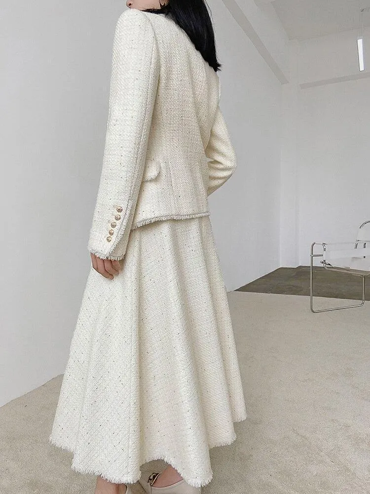 White Tweed Skirt Suit