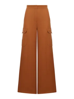 Wide trousers in stretch satin