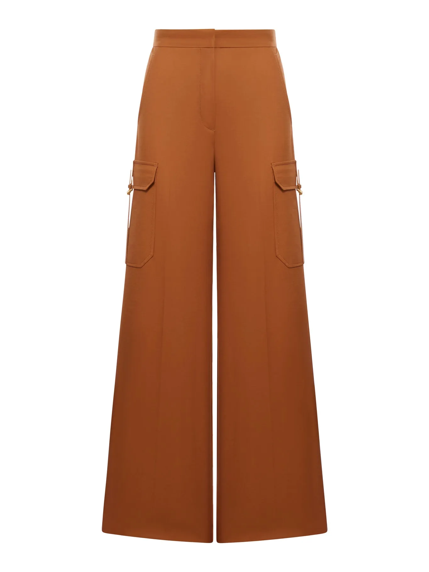 Wide trousers in stretch satin